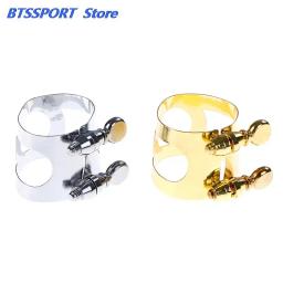 Bocal Bocal Bocal, Ligadura Clip Fastener para Clarinete Peças, Metal Dourado e Cor Prata, Aço Inoxidável, Proteção - Image 2