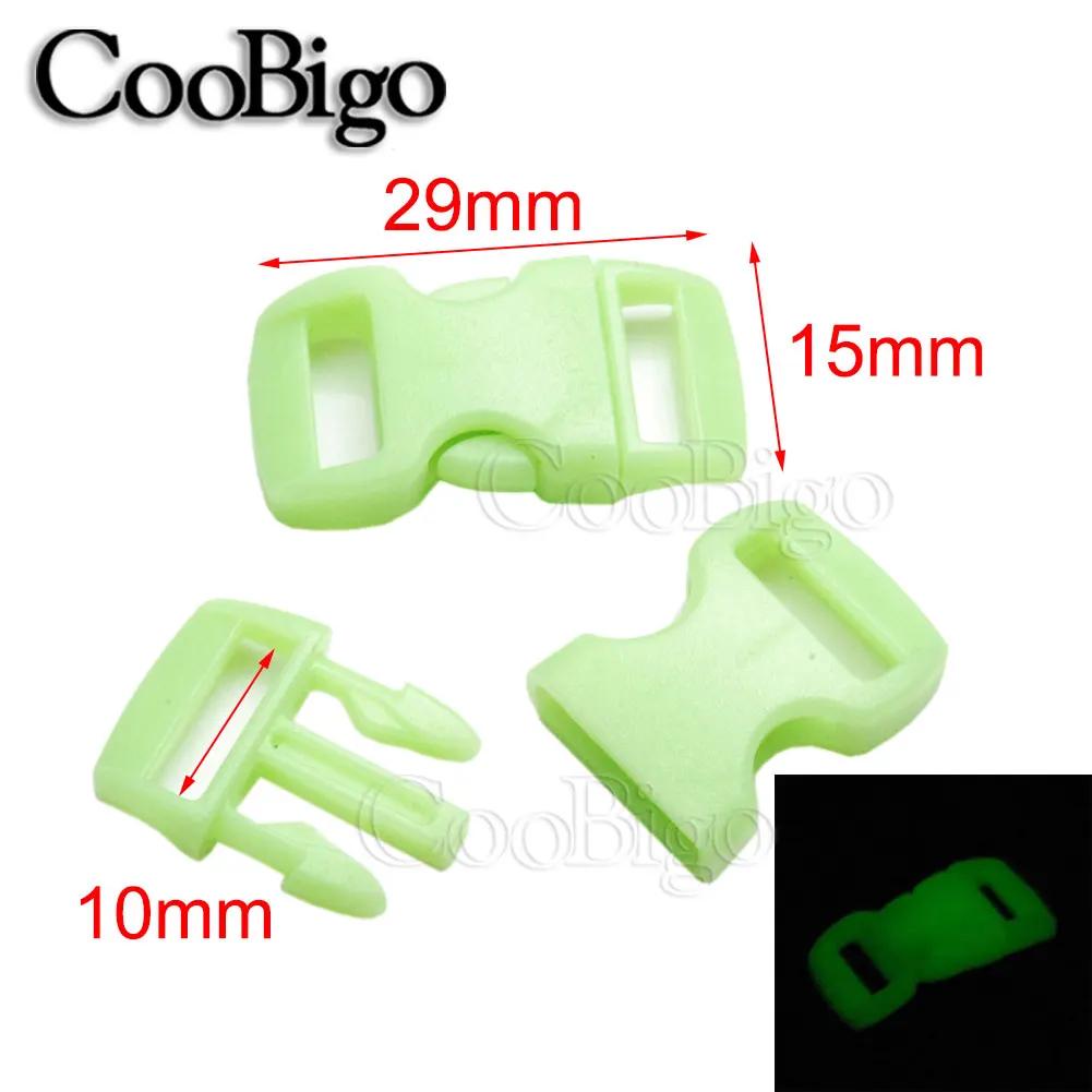3/8 ''paracord clipe pára-quedas 550 corda brilho no escuro paracord pulseira fivela clipe ao ar livre mochila webbing acessórios diy - Image 1