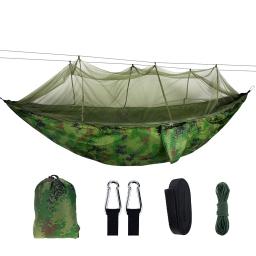 Hammock ao ar livre com Mosquiteiro, Camping pendurado cama de dormir, Swing portátil do jardim, cadeira dupla, Parachute, pessoa dupla - Image 6