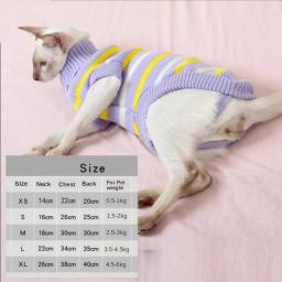 Roupas de gato fashion fofo listrado suéter para gato eshinx inverno fantasia quente pet com capuz malha pulôver moletom mascotas gatos - Image 6
