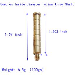 Flecha de bronze com 6/12 peças, arco, peso 100 grãos, ponto de parafuso, de cobre, inserção, acessórios de caça ao ar livre de tiro - Image 2