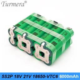 Bateria de lítio turmera 18650 vtc6 3000mah 6000mah embutida 18v 21v 30a tira de solda para chave de fenda bateria shurika shura personalizada - Image 2