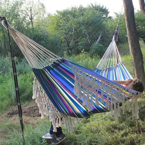 Rede de Lona Portátil para Acampamento: Cadeira Balanço Dobrável para Dormir ao Ar Livre