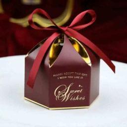 Saco De Presente De Papel Personalizado, forma De Yurt, caixa De Doces De Casamento, chuveiro De Bebê, decoração De Festa De Aniversário, caixa De Presente Do Favor Do Natal - Image 3