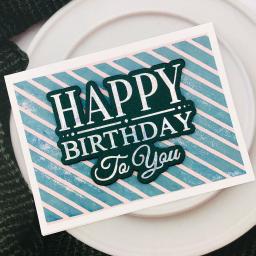 Folha de alumínio e folha de corte, estampagem de feliz aniversário para você, faça você mesmo, scrapbook, artesanato, cartão, artesanal, arte, perfurador, live - Image 1