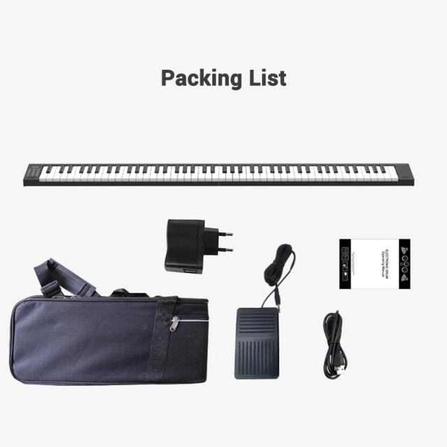 Piano Digital Portátil com Teclado de 88 Teclas, Display LCD, Alto-Falantes Embutidos e Conexão Bluetooth com Bateria Recarregável