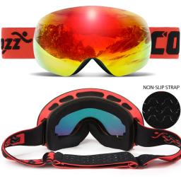 Copozz esportes ao ar livre óculos de esqui proteção uv400 máscara de esqui masculino feminino anti-nevoeiro grande rosto óculos de neve snowboard esqui - Image 2