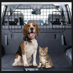 Portão grande ajustável do cão, Pet Animal Safety Fence, Iron Mesh Guard Barrier para o tronco do carro, Partition Grid, 90.5-113cm de largura - Image 1