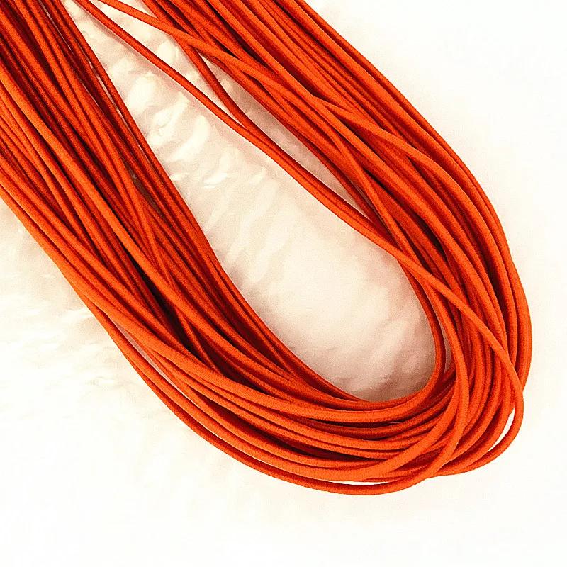 Faixa elástica de borracha de 2mm, laranja, alta elasticidade, redonda, corda elástica, linha elástica, acessórios de costura, 5-20 metros - Image 1