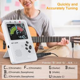 Sintonizador de Metrônomo de Guitarra com Gerador de Tom, Sintonizador para Guitarra, Baixo, Violino, Ukelele, Display de Cores Cromáticas, Processador 3-em 1 - Image 6