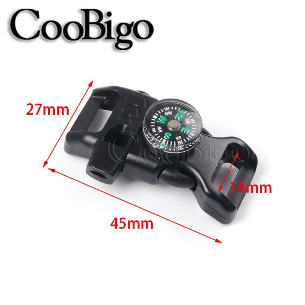 Apito de sobrevivência a emergências, fivela com bússola para acampamento ao ar livre, pulseira de paraquedas, mochila, alça, acessórios para bolsa com 10 peças - Image 1