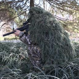 Handmade Camouflage Ghillie Cover para homens, roupas de caça, capa, chapéu, tricô, 80x90cm - Image 3