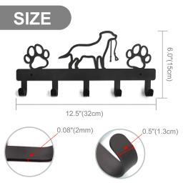 Wall-montado metal cabide para cães e gatos, roupas trela, porta-chaves, armazenamento ganchos, pet fornecedor, preto - Image 2