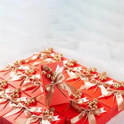 Caixa de doces flores com fita, 5 peças, lembranças de casamento e caixas de presentes para convidados, decoração de casamento, chá de bebê, suprimentos de festa - Image 5