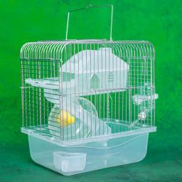 Casa de hamster chinchila, cercado de cobaia, duas camadas, gaiola pequena, ninho de animais de estimação com roda fitness, alimentador, cama, escorregador - Image 5