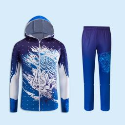 Uv proteção solar camisa de manga longa calças de pesca jaqueta impermeável respirável waders treino dos homens roupas verão único outdoo - Image 5