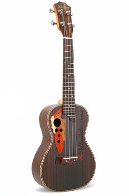 Rosewood ukulele 23 Polegada hawaiian mini guitarra 4 cordas ukelele uva som buraco instrumento de música elétrica ukulele com captador - Image 2