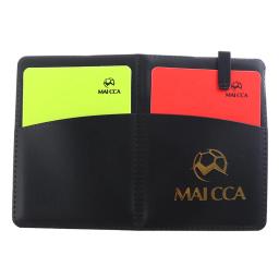 Futebol árbitro vermelho cartão amarelo profissional fair play cards futebol linesman couro caso saco conjunto equipamentos de jogo esportes - Image 3