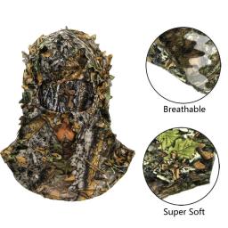 Ghillie camuflagem máscara, chapéu frondoso, 3d máscara facial completa, camo peru, acessórios de caça - Image 4