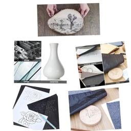 Pintura grafite Papel de cópia, Papel de transferência para lona de madeira, 5pcs caneta rastreadora, 100pcs por conjunto - Image 4
