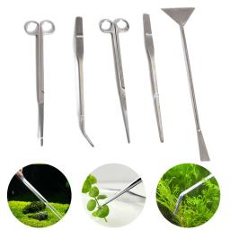 Aço inoxidável Kit Aquário Tanque de Ferramentas, Pinças Longas, Tesoura, Produto Pet, Plantas Aquáticas, Aquascaping, Fish Tank, 1, 2, 3, 4, 5Pcs - Image 4