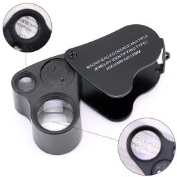 30x 60x iluminado joalheiros olho lupa lupa jóias dobrável lupa com luz led para pedras preciosas, jóias, moedas, selos - Image 4