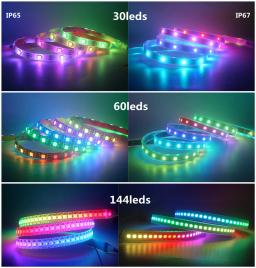 Fita LED com controle Bluetooth, fita flexível da lâmpada, RGB 5050 String, USB, luz de fundo da TV, decoração da festa, DC 5V, WS2812B, 1m-5m - Image 6