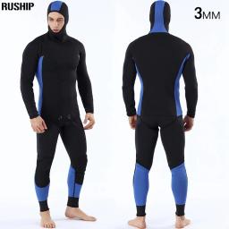 Roupa de mergulho masculina 3mm, traje de banho de neoprene preto para mergulho submarina, snorkel, conjunto de roupa de mergulho - Image 2