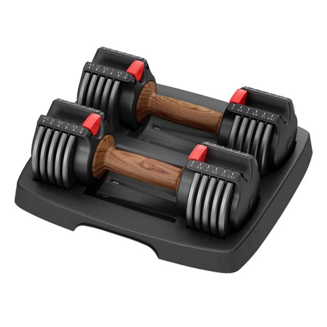 Conjunto de Halteres Ajustáveis para Treino em Casa com Sistema Automático de 13,4 kg