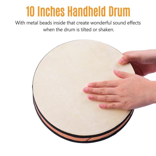 Bateria Oceânica Portátil para Crianças, Instrumento de Percussão em Madeira, Som Suave e Relaxante, Brinquedo Musical Ideal para Presentes, Disponível em 8 e 10 Polegadas