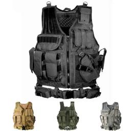 Homens Tático Multi-bolso colete protetor, Armadura de Combate, Airsoft, Caça Engrenagem, Equipamento Paintball - Image 1