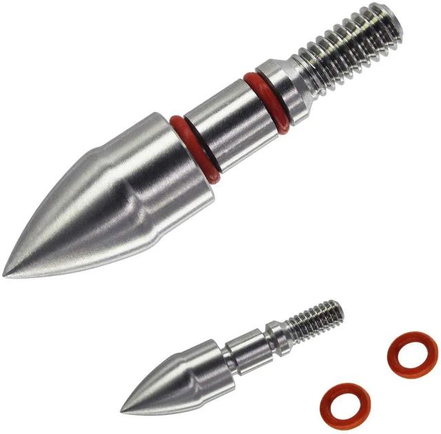 Pontos de Campo para Tiro com Arco 100 Grãos em Aço Inoxidável, Fáceis de Puxar, Rosca de 5/16" (7,94mm)
