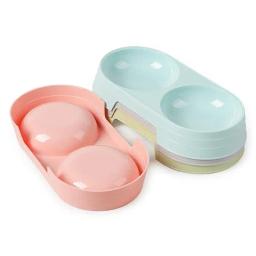 Tigela dupla de plástico para animais de estimação, tigela criativa fácil de limpar, alimentador de água para comida, cão, suprimentos para alimentar animais de estimação, 1 peça - Image 5