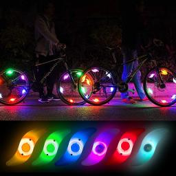 Luzes de roda de bicicleta led luzes de néon decoração led noite lâmpadas de advertência segurança rodas quentes falou luz bicicletas acessórios - Image 1