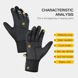 Luvas reflexivas de ciclismo para homens, tela sensível ao toque, impermeável, à prova de vento, bicicleta, esportes, luva, quente, motocicleta, esqui, inverno - Image 4