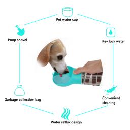 Garrafa de água potável portátil ao ar livre, Dog Bowl, Pet Water Dispenser para cães pequenos e grandes, alimentador de cachorros e gatos, 300ml - Image 4
