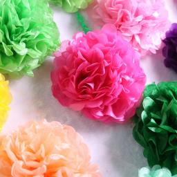 2 pçs 4/6/8/10/12 polegada papel flor decoração tecido pompons festa de casamento papel flor conjunto bola do chuveiro do bebê flor bola - Image 2