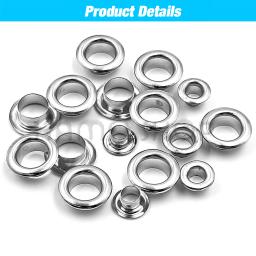 50 conjunto de cores prata ilhós de metal ilhós grommets com ilhós perfurador morrer ferramenta conjunto para diy leathercraft roupas acessórios sapatos cinto - Image 3