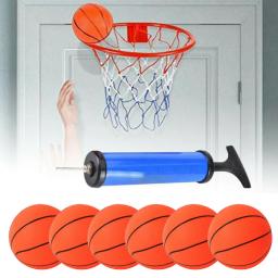 Mini basquete com bomba para crianças, pequeno, inflável, conveniente, divertido, esportes internos, jogos para pais e filhos, 6 peças - Image 2