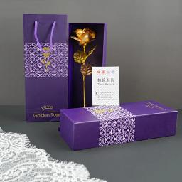 Rosa artificial do ouro 24k com caixa, Rosas falsas, Presente do dia dos namorados, Presente presente, Flor de sabão, Flores da folha, Decoração Home - Image 2