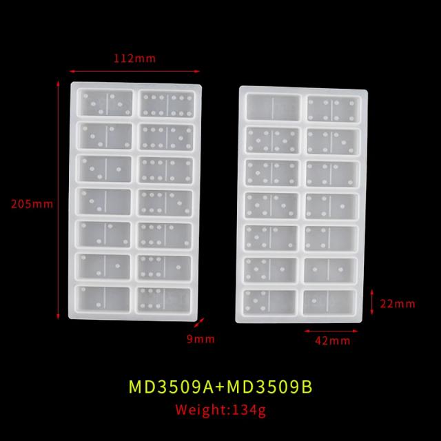 Conjunto de Moldes de Silicone para Dominó e Acessórios de Bijuterias em Resina Epóxi