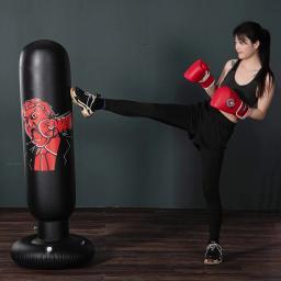 Saco de pancada muay thai 160cm, inflável, livre-suporte, copo, treinamento, alívio da pressão, pulo de volta, saco de areia, kickboxing saco de boxe saco de pancada saco de pancada inflavel - Image 2