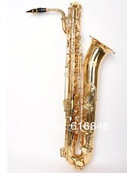 Saxofone de baritone de latão de alta qualidade, esmalte dourado e, instrumento musical de recém-chegado, com estojo bocal - Image 1