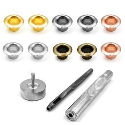 50 pçs 6mm buraco ilhós de metal ilhós com arruela perfurador conjunto ferramenta diy roupas sapatos cinto boné saco tags leathercraft acessórios - Image 2