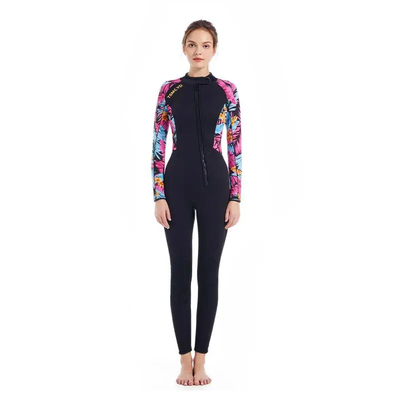 Neoprene impressão wetsuit natação kitesurf 3mm feminino surf equipamento de mergulho subaquático manter quente no inverno caça submarina terno - Image 1