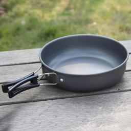 Panela exterior antiaderente portátil, frigideira de acampamento Panelas únicas, utensílios de alumínio, cozinha de viagem de caminhada - Image 1
