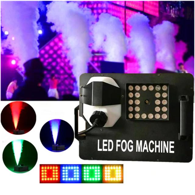 Máquina de Nevoeiro 3 em 1 com Luzes LED RGB de 1500W e Controle Remoto para Eventos, DJ e Festas com DMX512