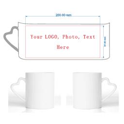 Caneca de cerâmica diy foto coração forma punho dentro cor diferente escolha copo personalizado imagens nome do logotipo texto criativo corte presentes - Image 6