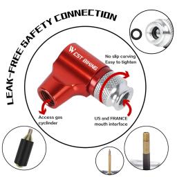 Oeste biking-portátil co2 bomba para bicicleta, co2 inflator com manga isolada, schrader e válvula presta, mini acessórios de bicicleta - Image 3