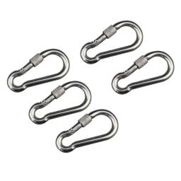 Clipes de mosquetão de pressão com trava de parafuso 5mm 6mm 7mm 8mm aço inoxidável 304 hardware de aparelhamento para rede acampamento caminhadas - Image 1